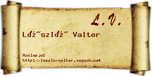 László Valter névjegykártya